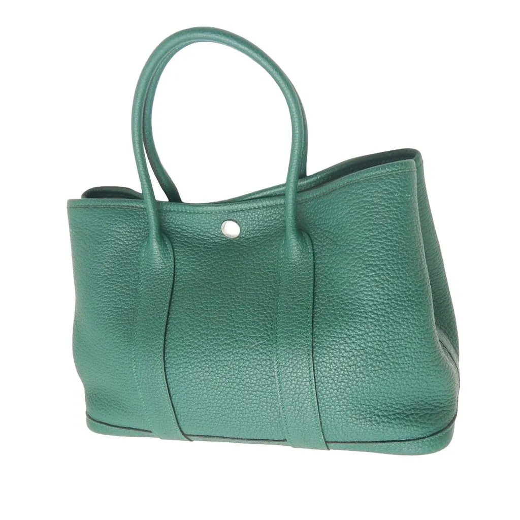 Hermès Negonda Garden Party 30 Green Leather Very good - Back View