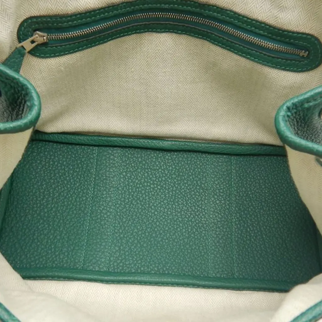 Hermès Negonda Garden Party 30 Green Leather Very good - Model View
