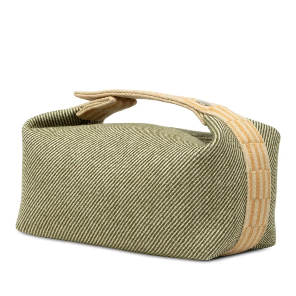 Hermès Small Wool Bride A Brac H Natte Case Green Wool Very good - Back View