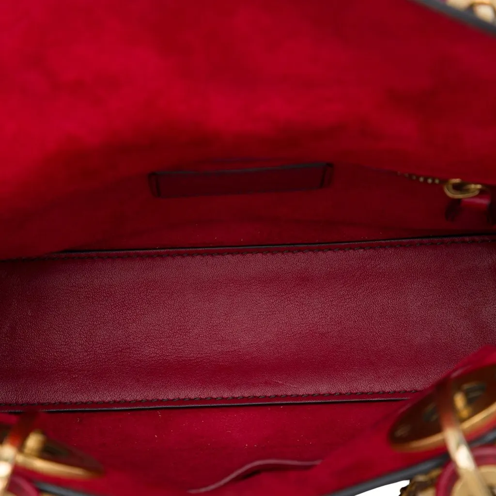 Dior Mini Lambskin Cannage Studded Supple Lady Dior Red Leather Very good - Model View