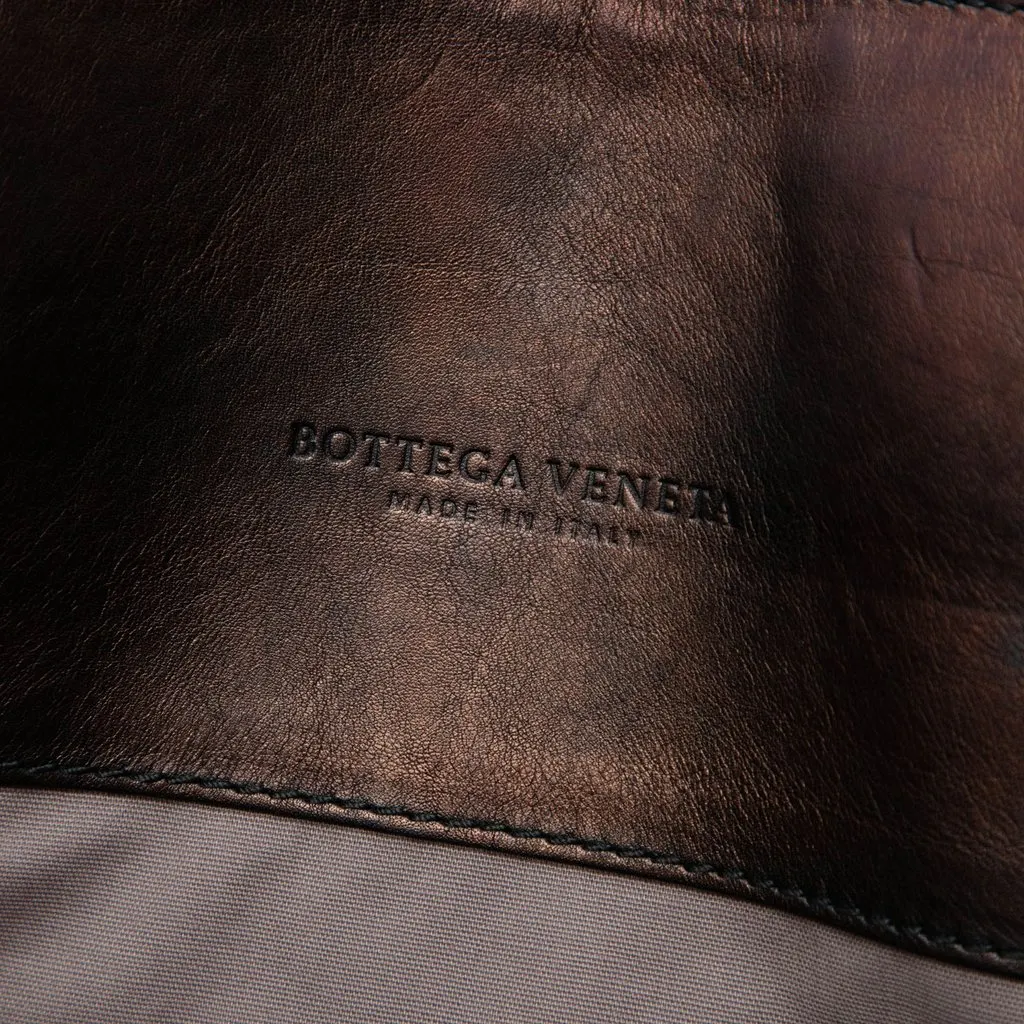 Bottega Veneta Intrecciato Trimmed Leather Soft Briefcase Black Leather Very good - Box View