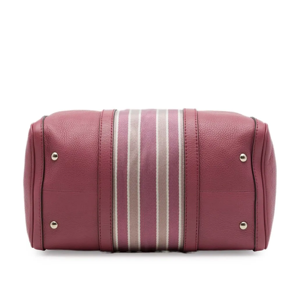 Gucci Medium Calfskin Web Joy Boston Bag Pink Leather Good - Inside View