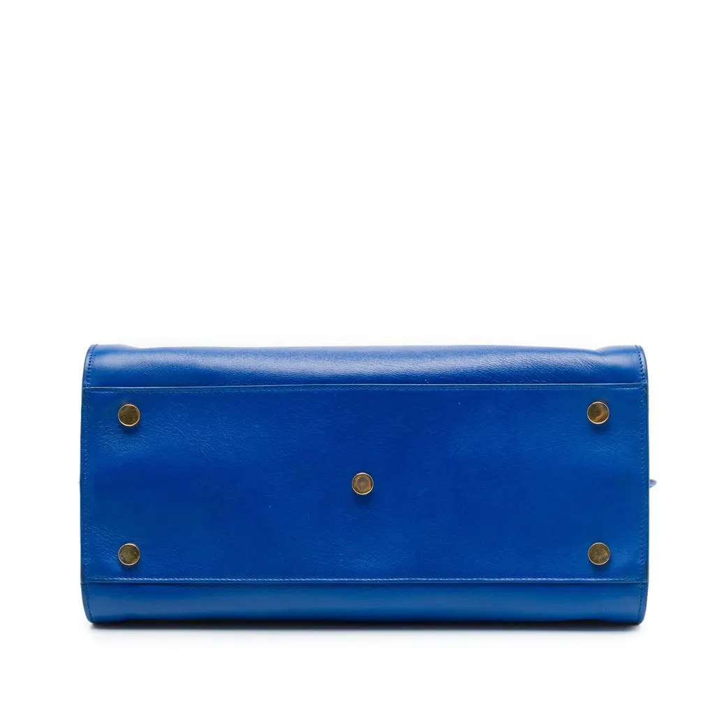 Saint Laurent Small Leather Sac De Jour Satchel Blue Leather Very good - Inside View