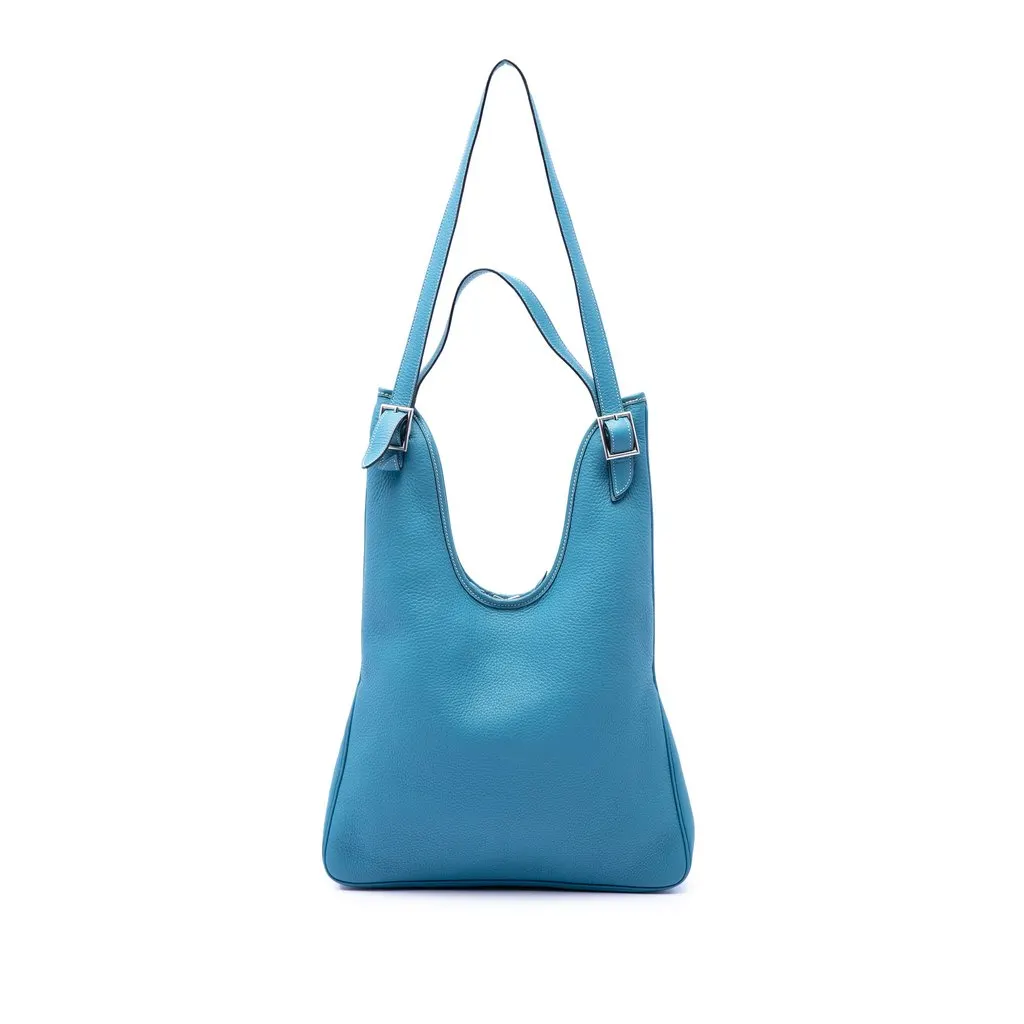 Hermès Clemence Massai PM Blue Leather Very good - Front View