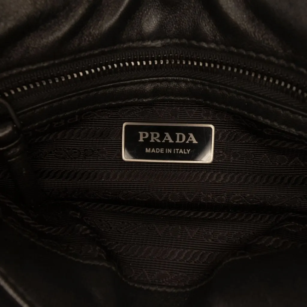 Prada Small Nappa Triangle Stitched Spectrum Flap Black Leather Very good - Box View