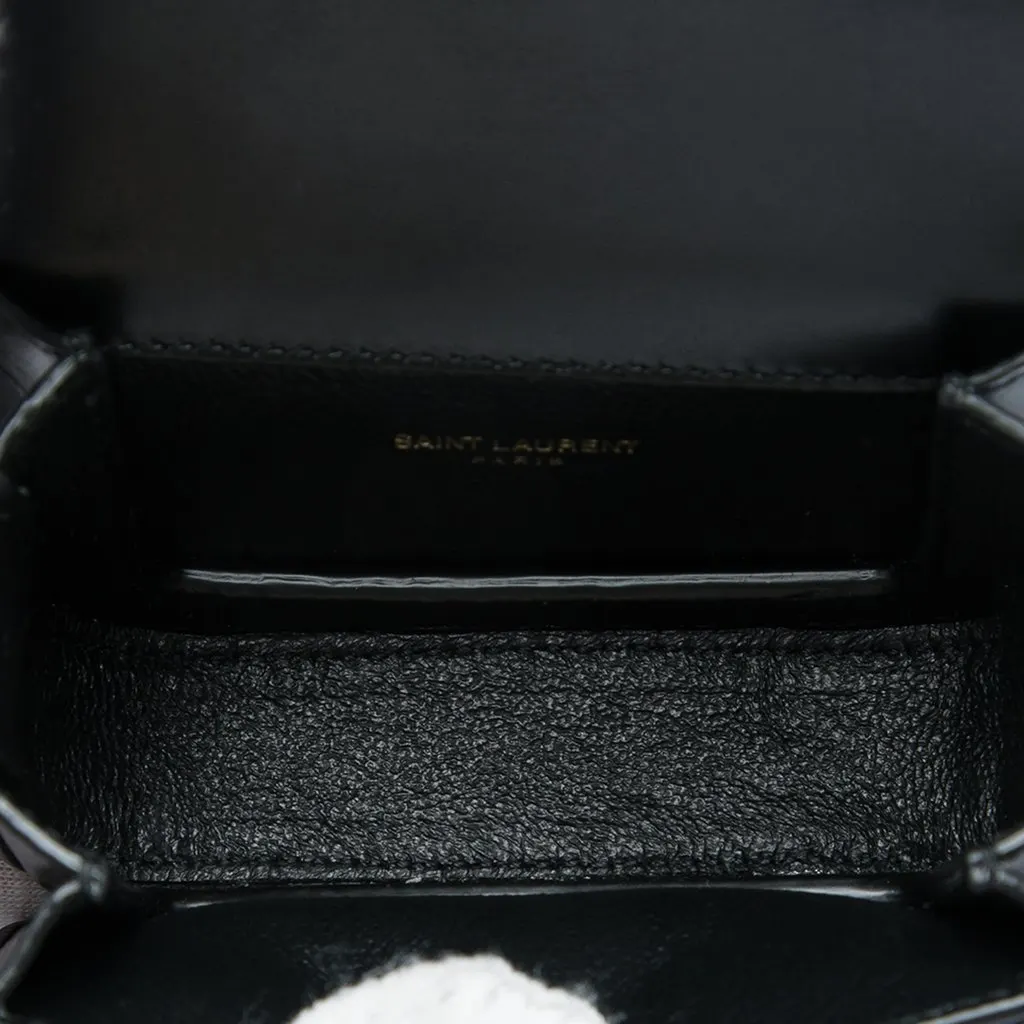 Saint Laurent Micro Calfskin Solferino Satchel In Box Black Leather Very good - Model View