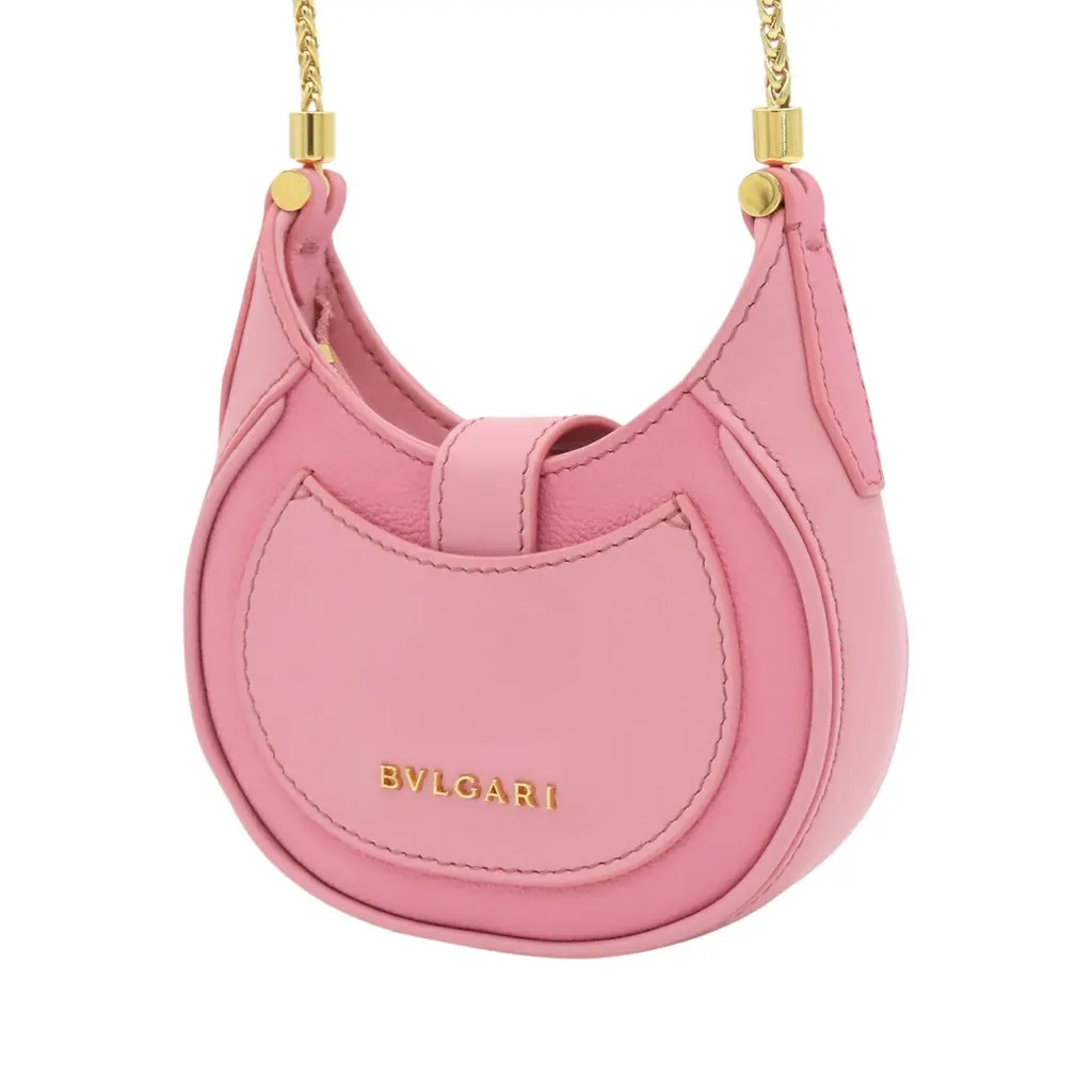 Bvlgari Micro Leather Serpenti Ellipse Crossbody Pink Leather Very good - Back View