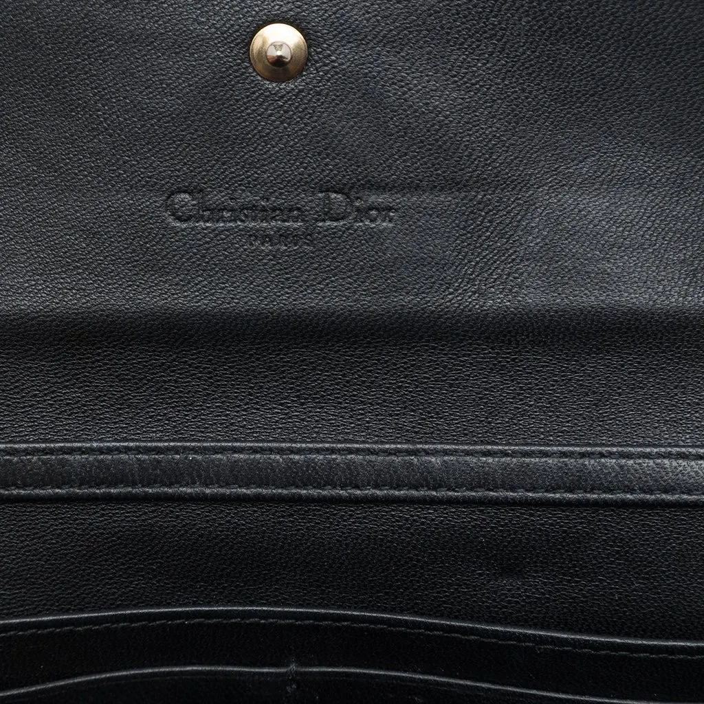 Dior Lambskin Cannage Lady Dior Wallet On Chain Black Leather Very good - Box View