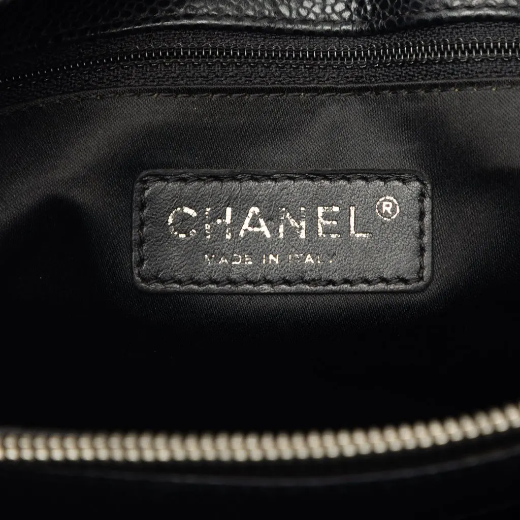 Chanel Caviar Grand Shopping Tote Black Leather Very good - Box View