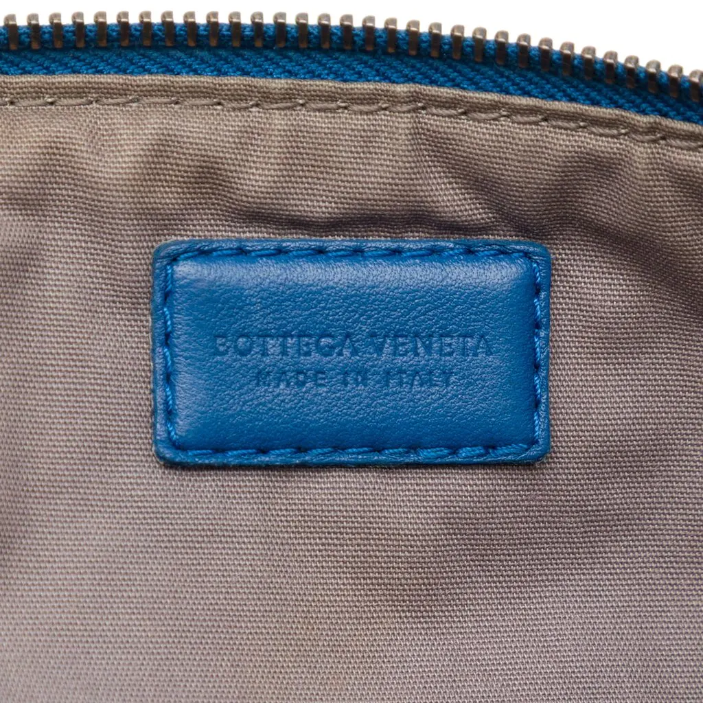 Bottega Veneta Nappa Intrecciato Clutch Blue Leather Very good - Box View