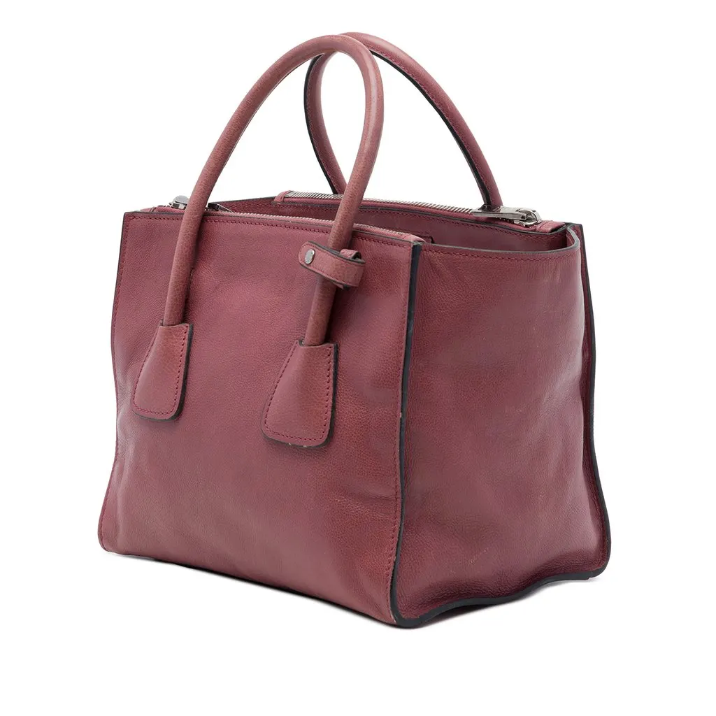 Prada Glace Calf Twin Pocket Satchel Pink Leather Very good - Back View