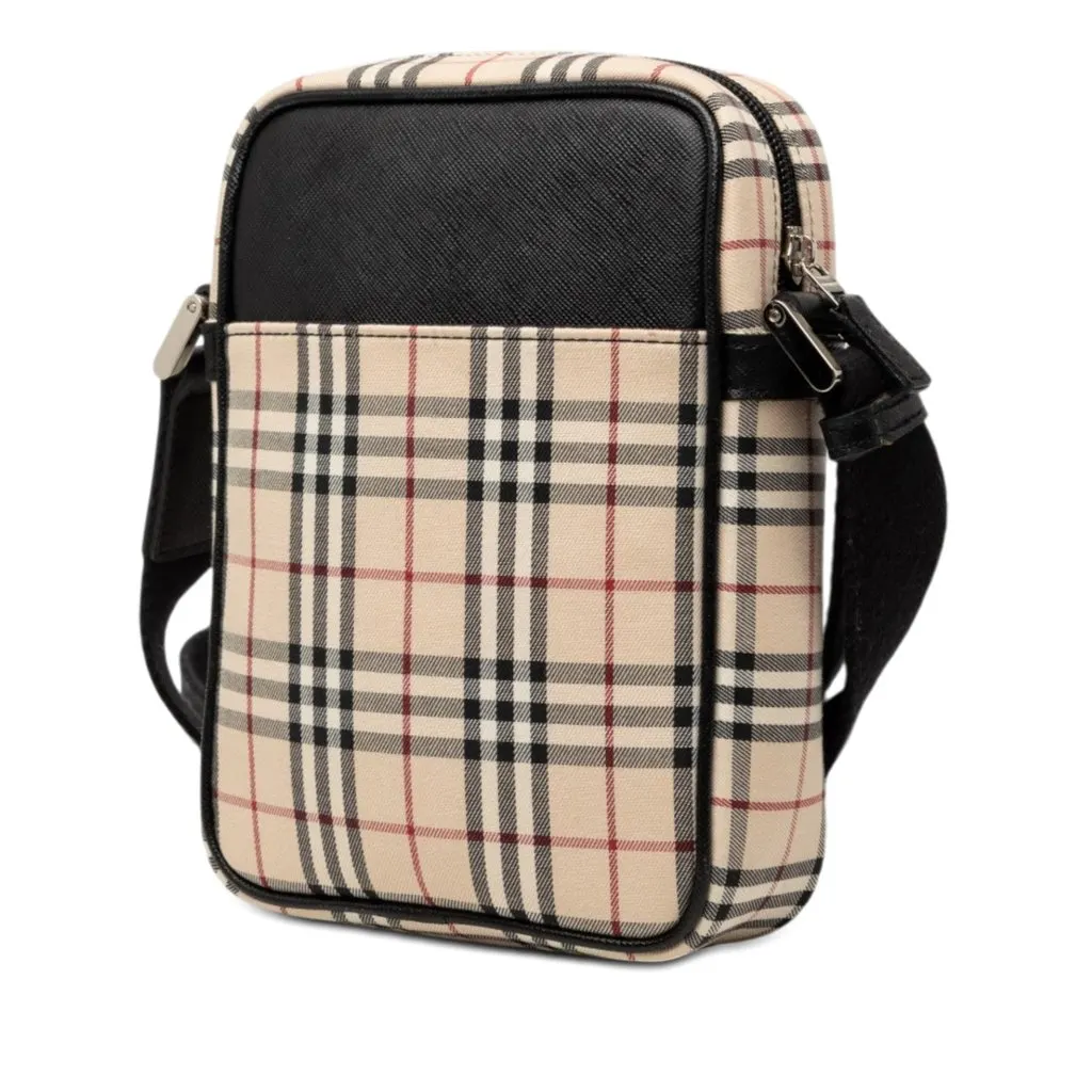 Burberry House Check Canvas Crossbody Beige Very good - Back View