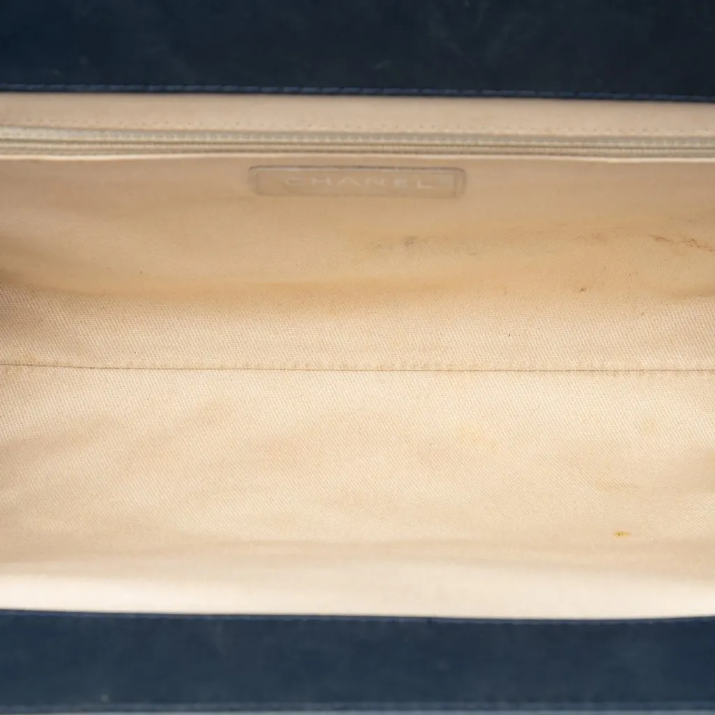 Chanel CC Quilted Patent Timeless Clutch Blue Leather Very good - Model View