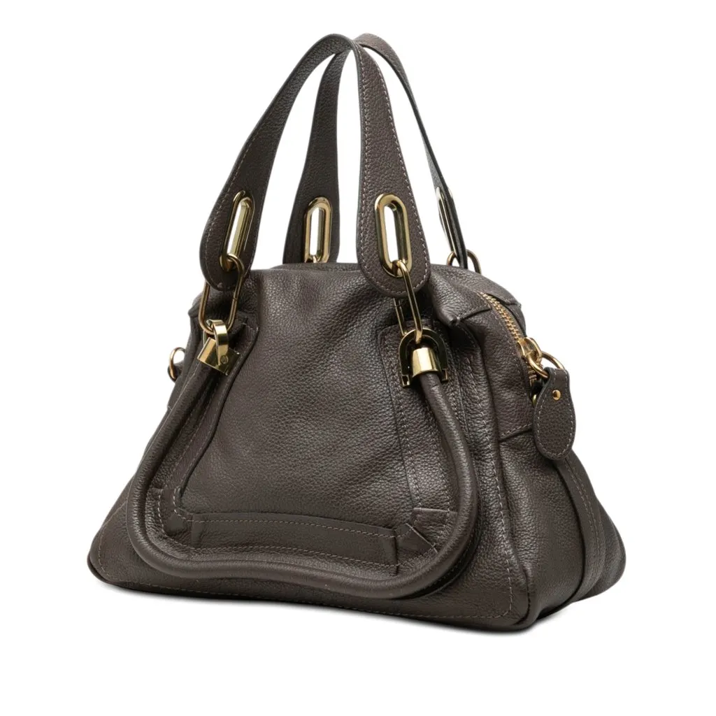 Chloé Small Pebbled Leather Paraty Satchel MultiColor Leather Very good - Back View