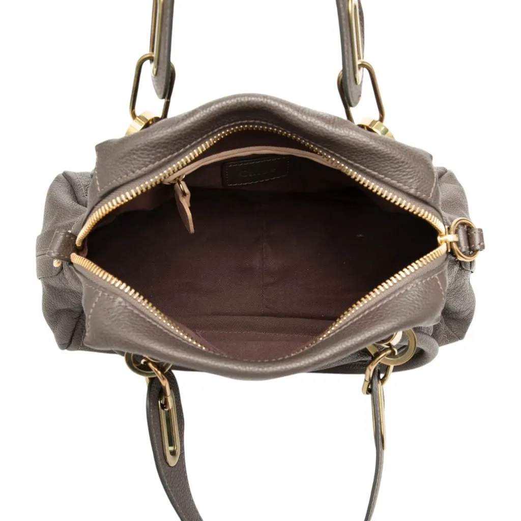 Chloé Small Pebbled Leather Paraty Satchel MultiColor Leather Very good - Model View