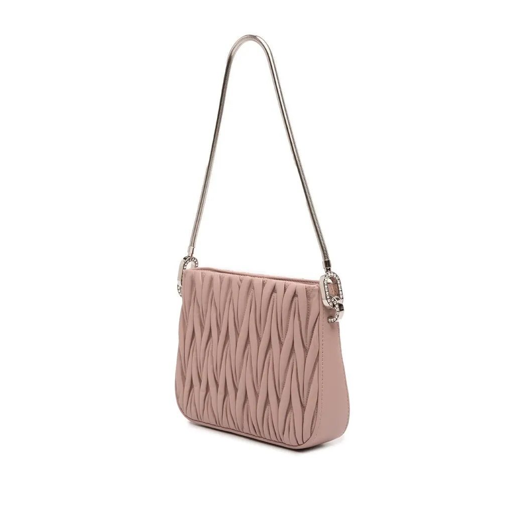 Miu Miu Matelasse Nappa Sassy Shoulder Bag Pink Leather Very good - Back View