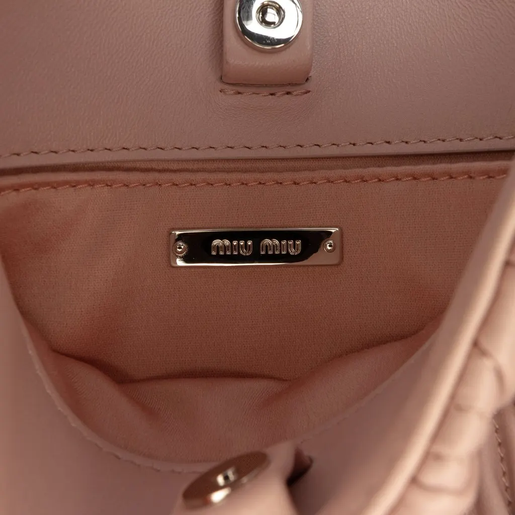 Miu Miu Matelasse Nappa Sassy Shoulder Bag Pink Leather Very good - Box View