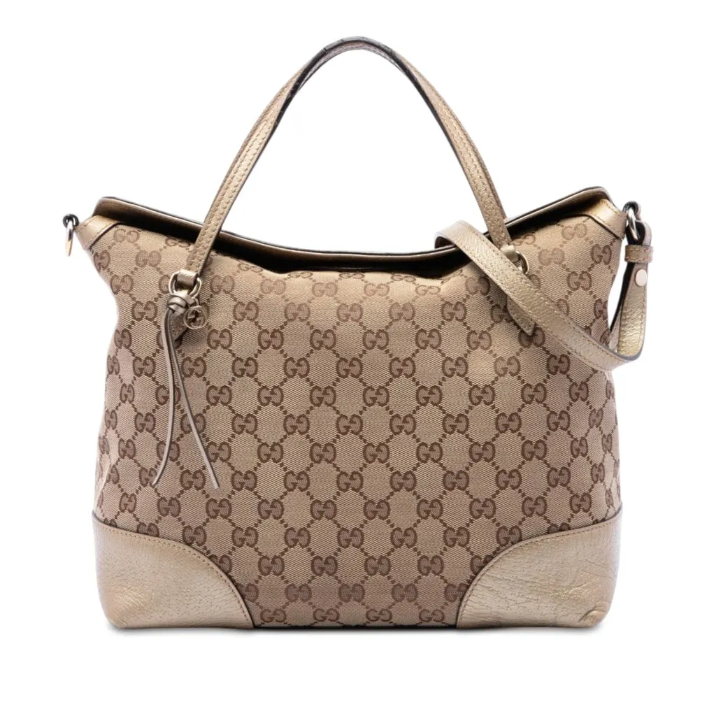 Gucci متوسطة GG قماش Bree Fold Over حقيبة توت