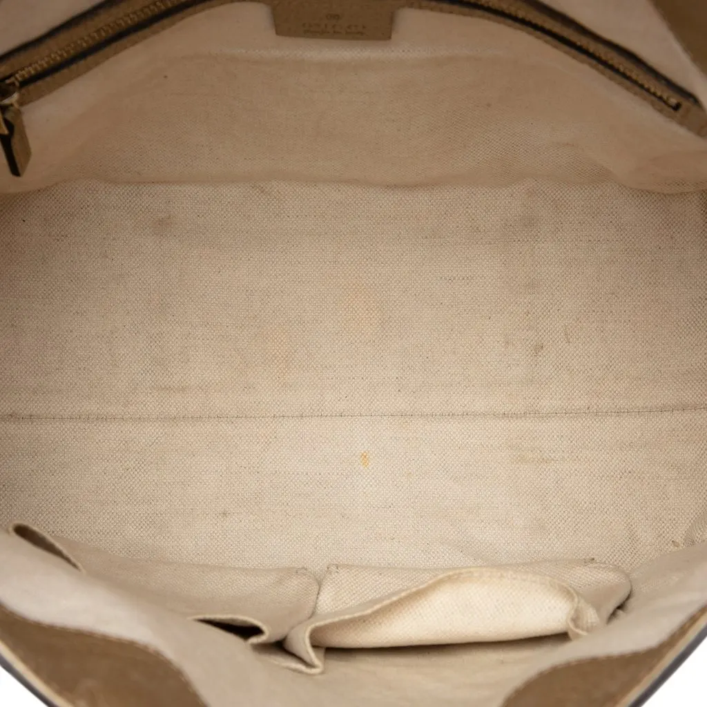 Gucci Medium GG Canvas Bree Fold Over Tote Beige Canvas Good - Model View