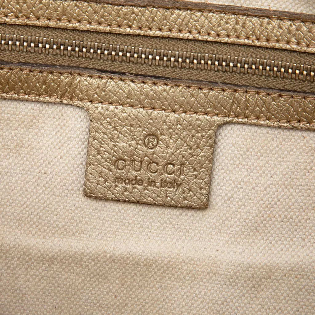 Gucci Medium GG Canvas Bree Fold Over Tote Beige Canvas Good - Box View