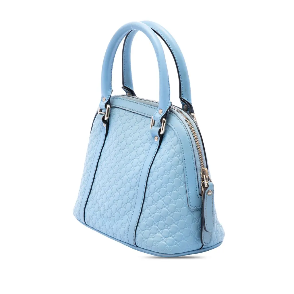 Gucci Mini Microguccissima Dome Satchel Blue Leather Very good - Back View