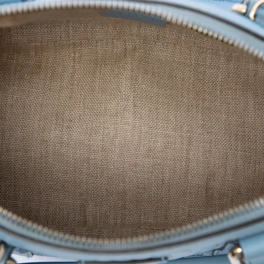 Gucci Mini Microguccissima Dome Satchel Blue Leather Very good - Model View