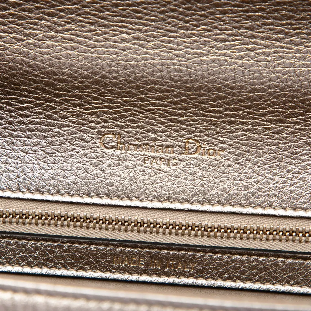 Dior Medium Metallic Calfskin Diorama Flap Silver Leather Very good - Box View