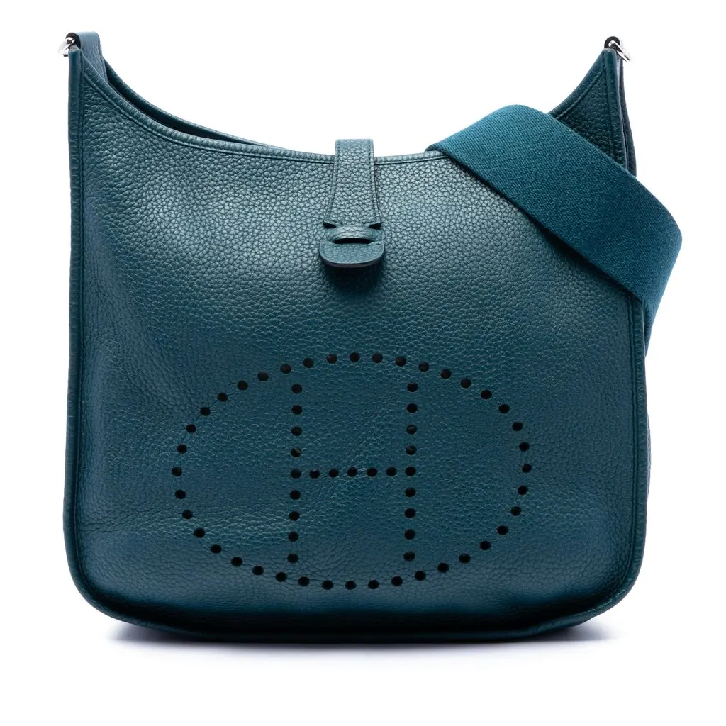 Hermès Clemence Evelyne III 29 Blue Leather Very good - Front View