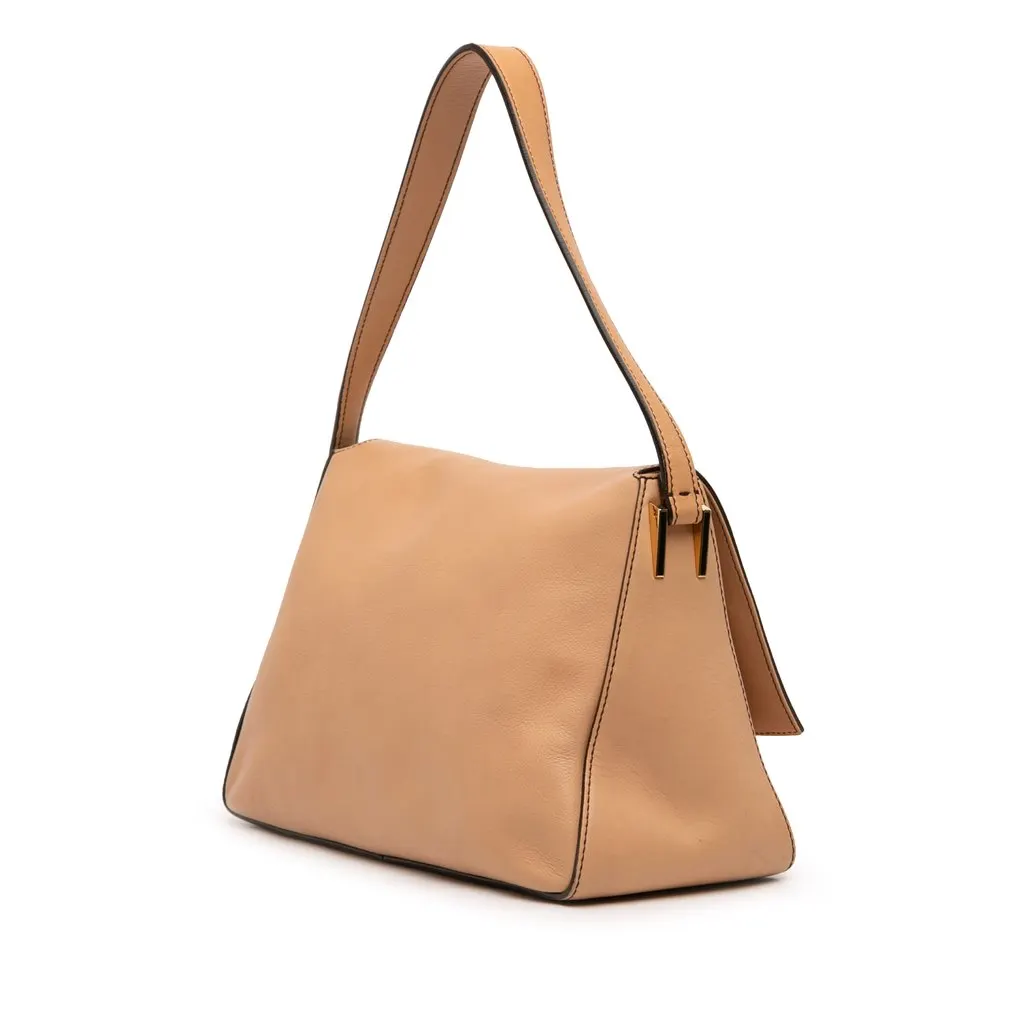 Fendi Large Calfskin Mamma Forever Shoulder Bag Brown Leather Good - Back View