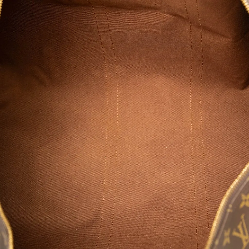 Louis Vuitton Monogram Keepall Bandouliere 60 Brown Canvas Good - Model View