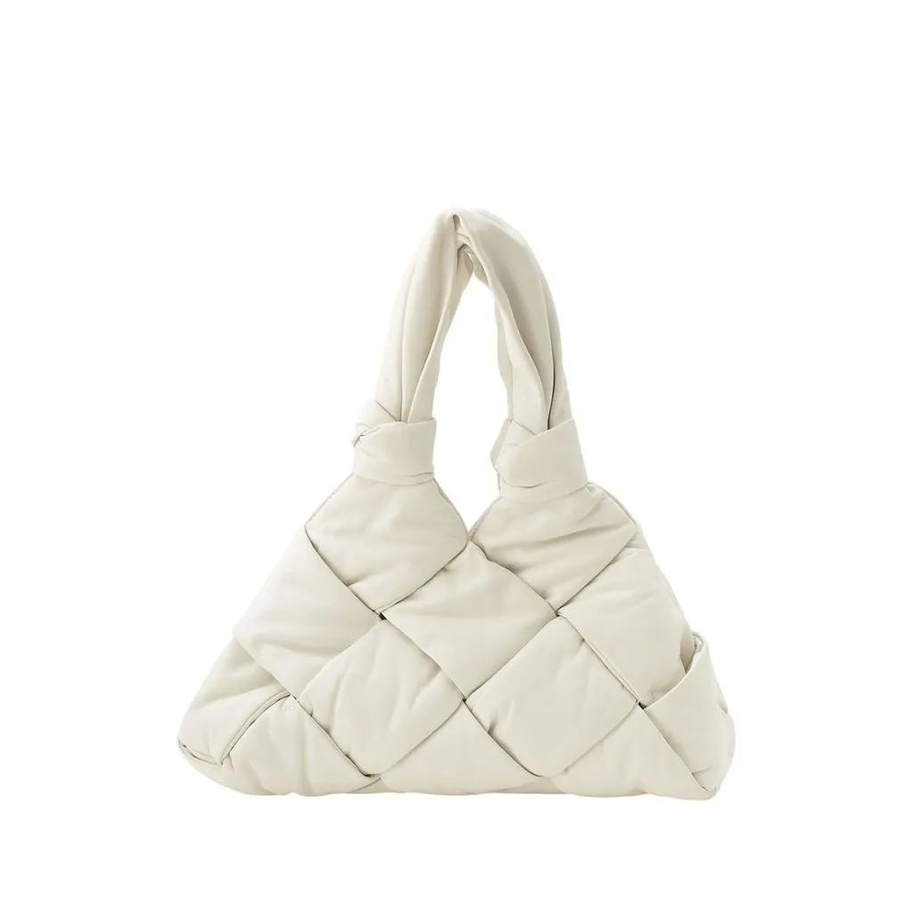 Bottega Veneta Lambskin Maxi Intrecciato Padded Lock Tote