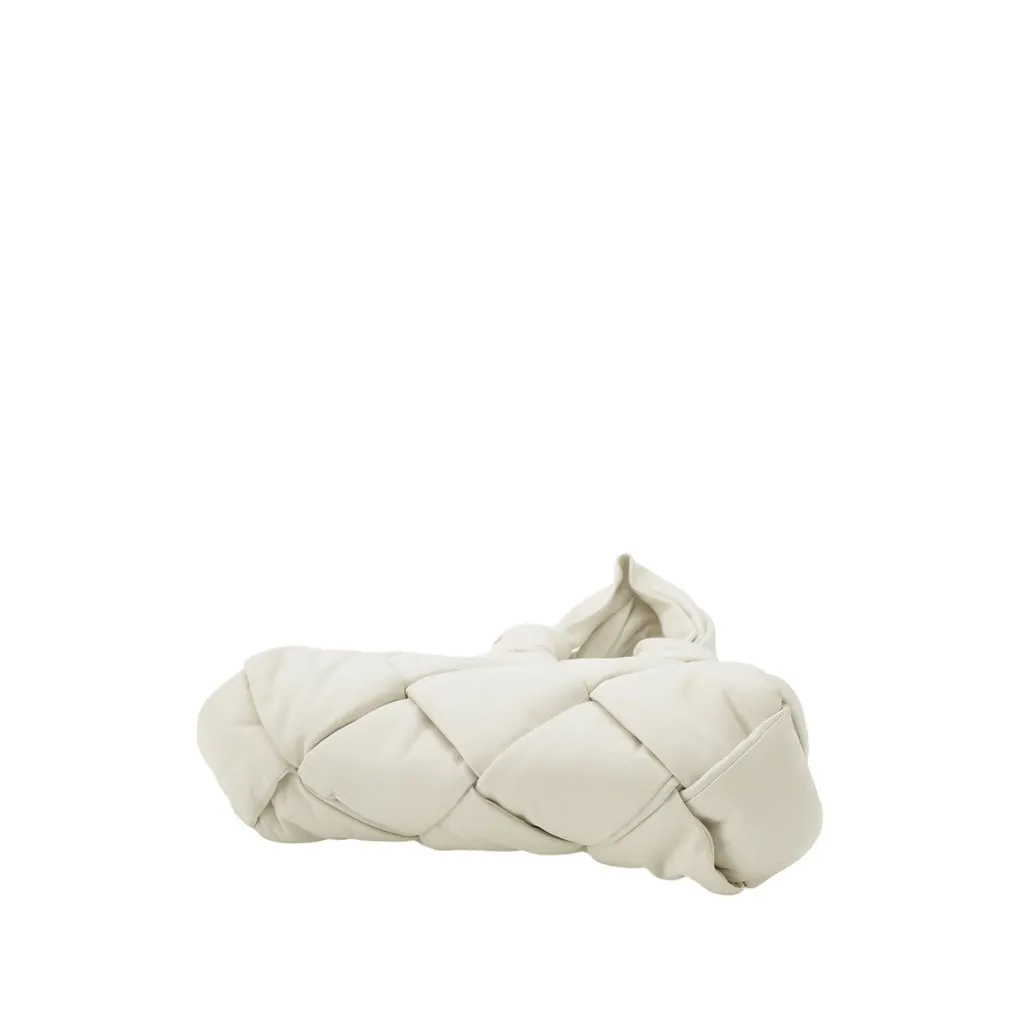Bottega Veneta Lambskin Maxi Intrecciato Padded Lock Tote White Leather Very good - Inside View