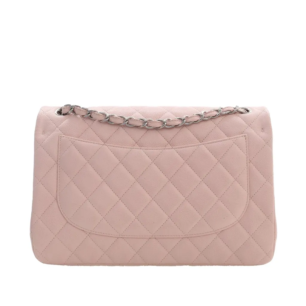 Chanel Jumbo Classic Caviar Double Flap Pink Leather Very good - Inside View