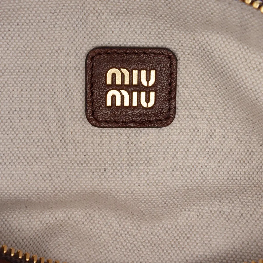 Miu Miu Nappa Aviator Shoulder Bag Brown Leather Very good - Box View