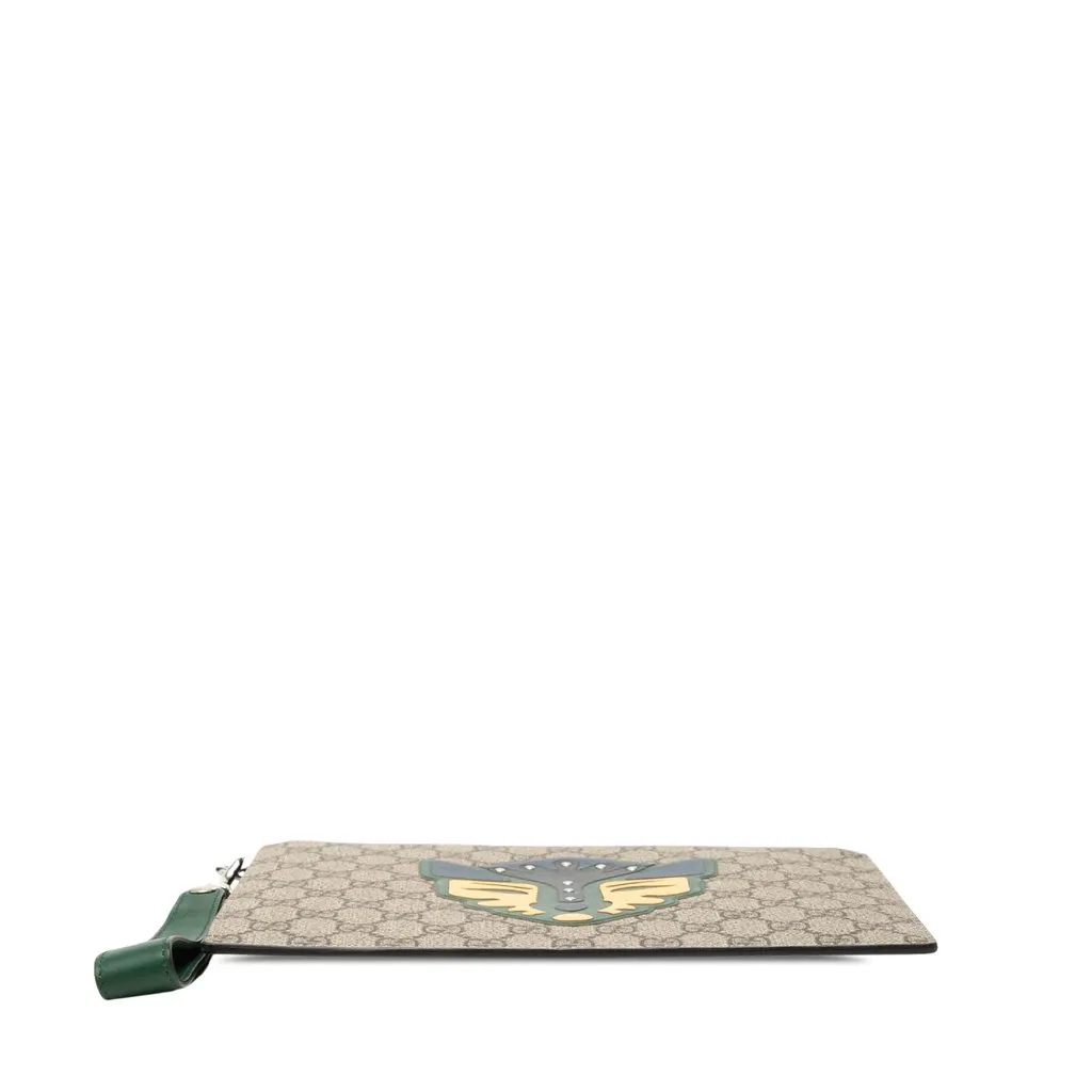 Gucci GG Supreme Fox Clutch Beige Very good - Inside View