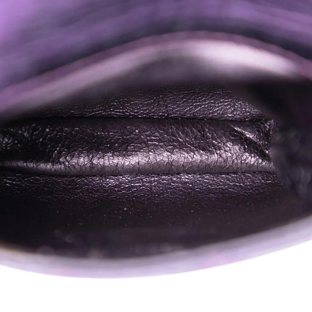 Chanel Quilted Metallic Aged Calfskin Reissue 2.55 Phone Holder Purple Leather Very good - Model View