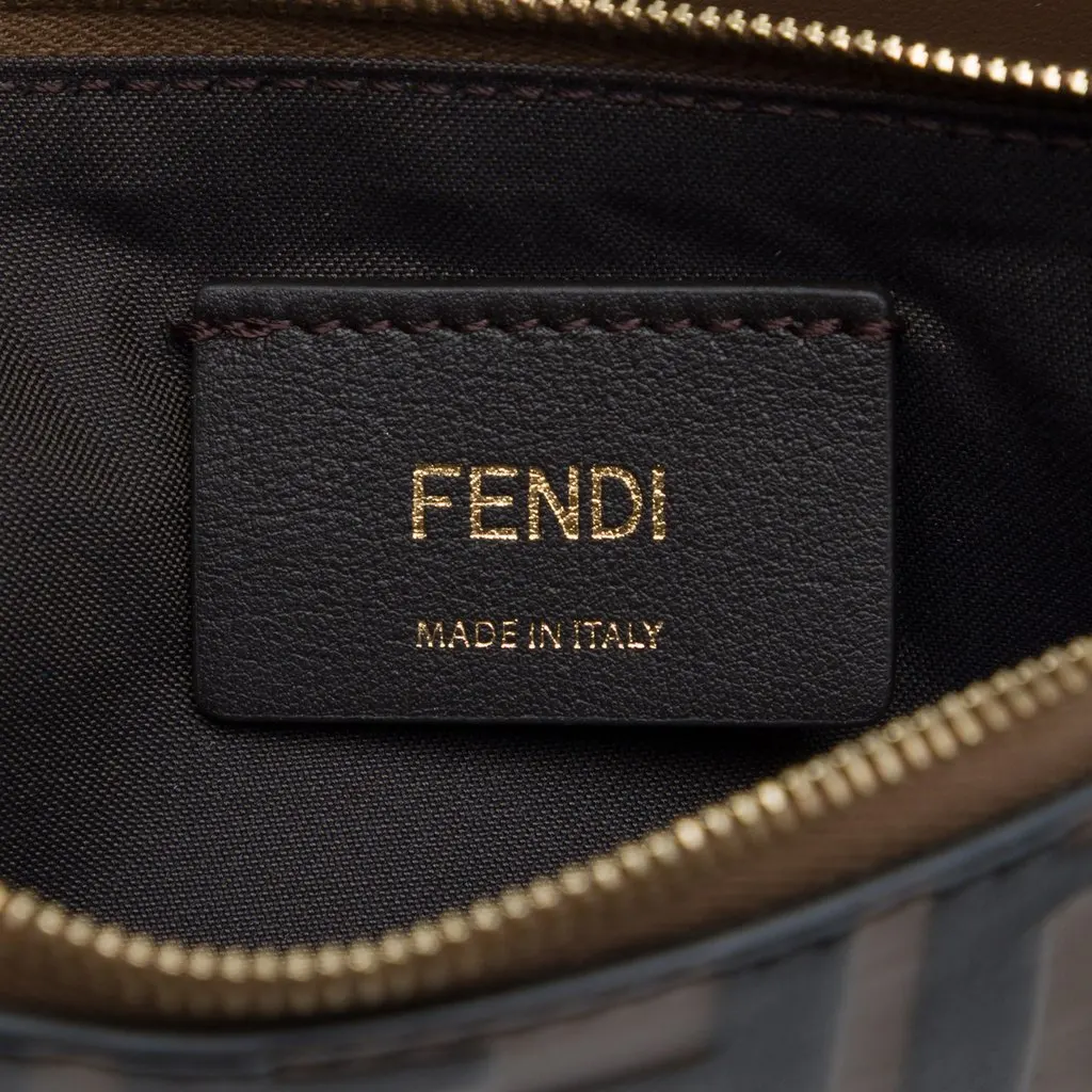 Fendi Zucca Embossed Leather F Is Fendi Envelope Wallet On Chain Brown Leather Very good - Box View