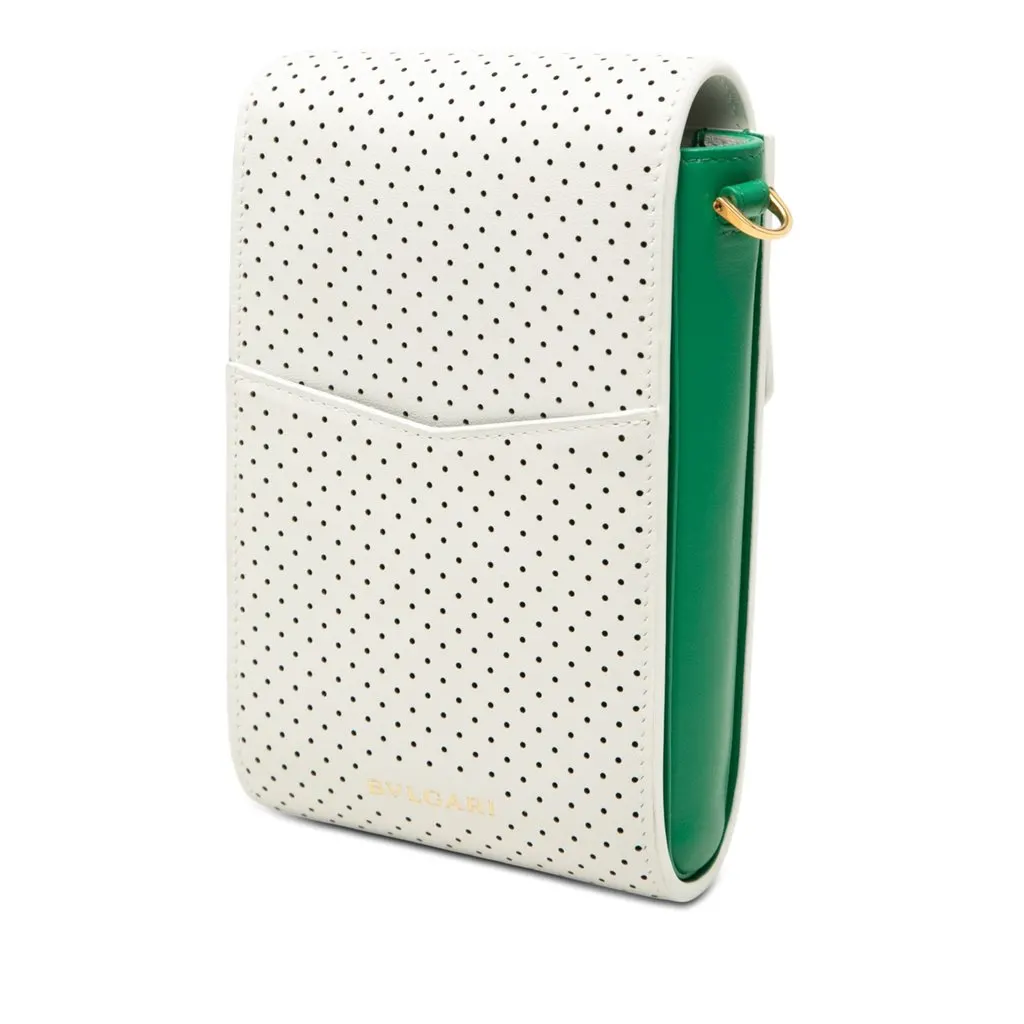 Bvlgari Casablanca Apres Tennis Perforated Calfskin Serpenti Crossbody White Leather Very good - Back View