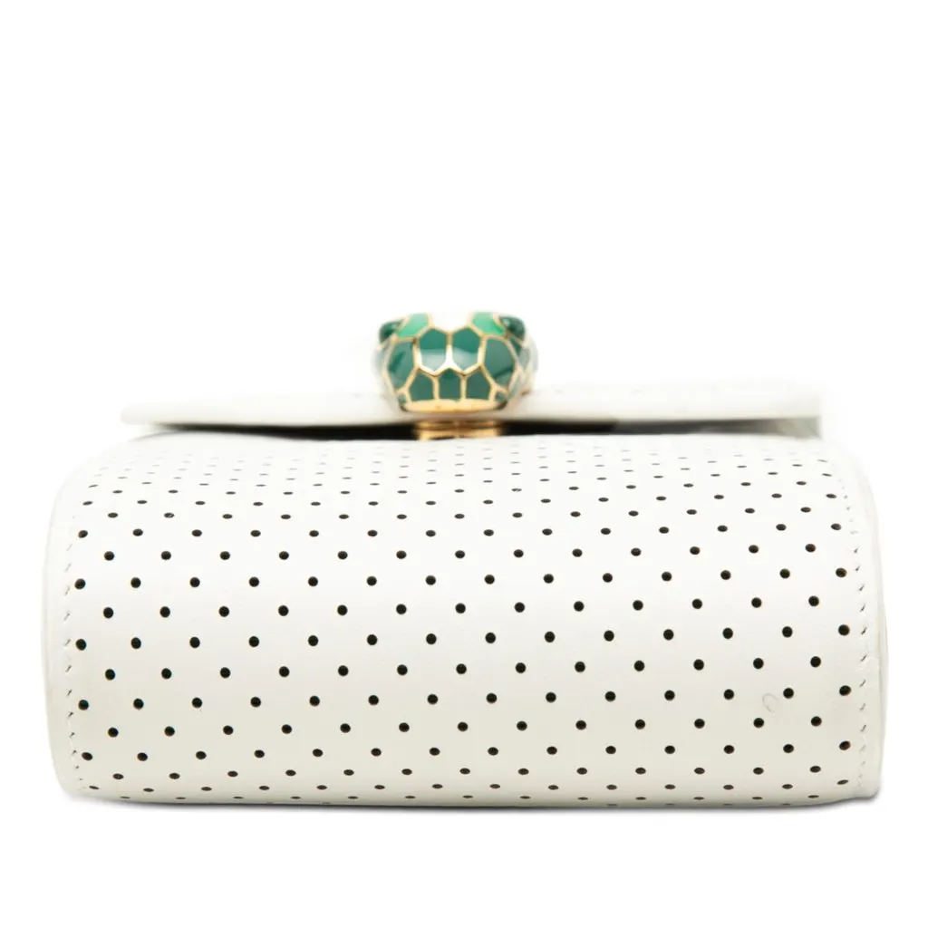 Bvlgari Casablanca Apres Tennis Perforated Calfskin Serpenti Crossbody White Leather Very good - Inside View