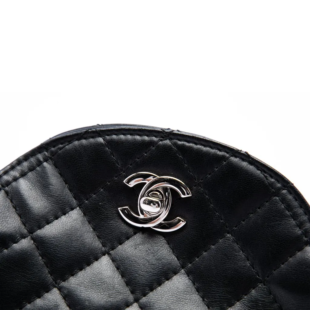 Chanel CC Quilted Lambskin Chain Crossbody Black Leather Very good - Box View