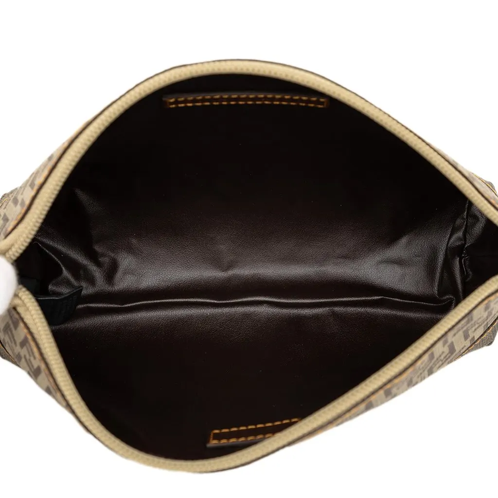 Fendi Zucca and Zucchino Coated Canvas Cosmetic Pouch Beige Very good - Model View