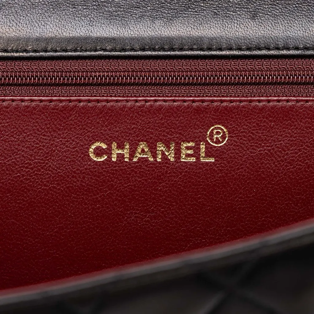 Chanel Medium CC Quilted Lambskin Single Flap Black Leather Very good - Box View