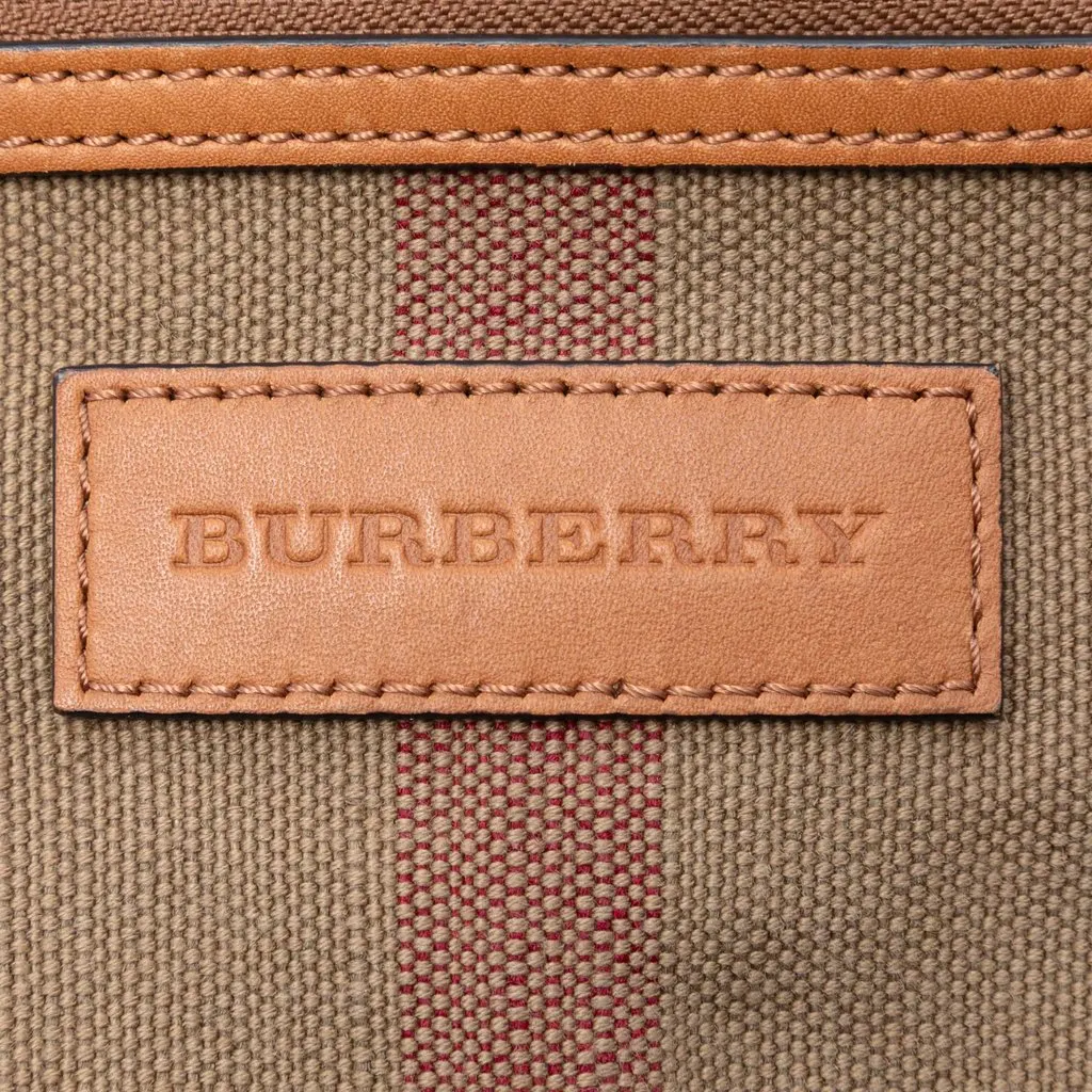 Burberry Mini Mega Check Canvas Ashby Tassel Bucket Bag Brown Very good - Box View