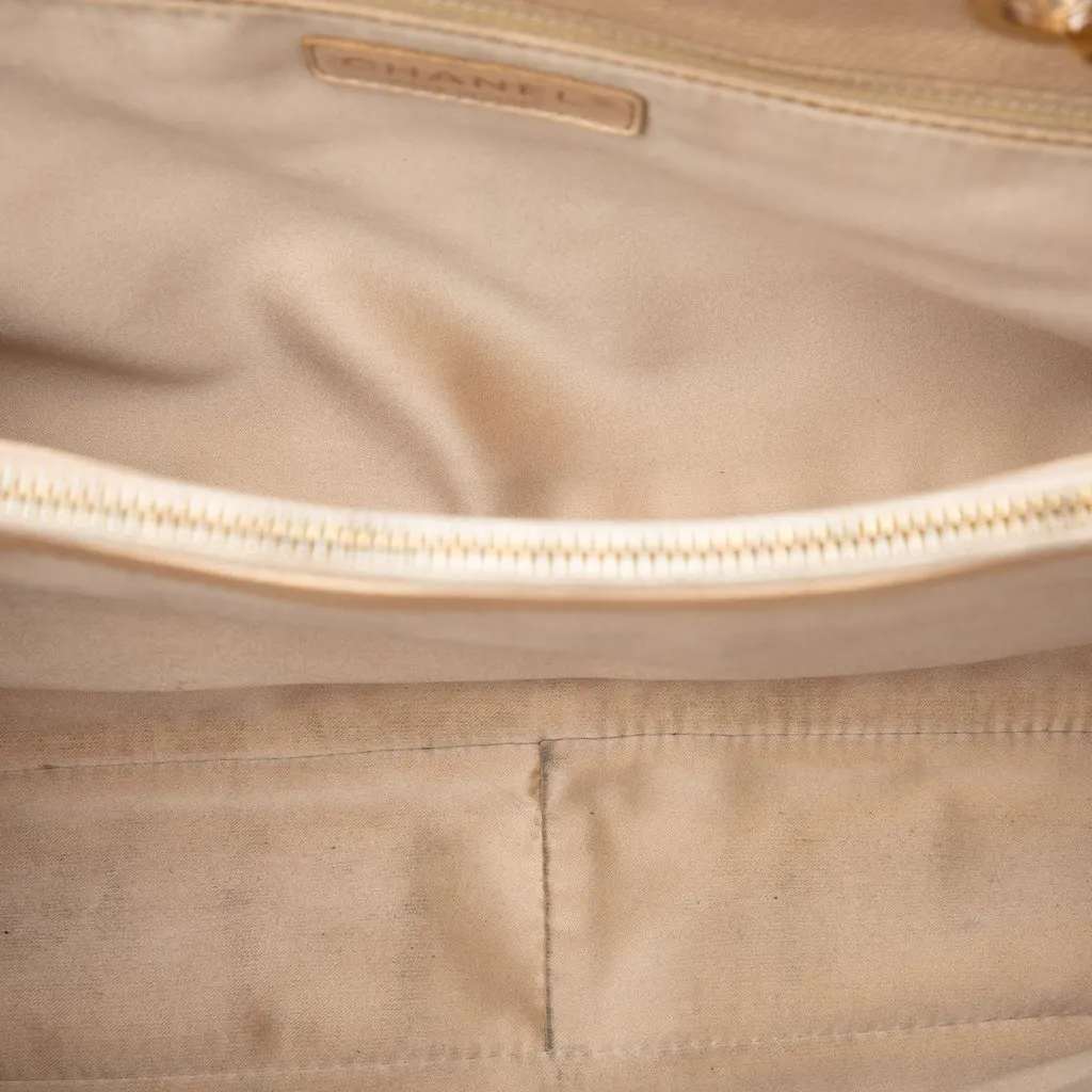 Chanel Caviar Grand Shopping Tote Brown Leather Good - Model View
