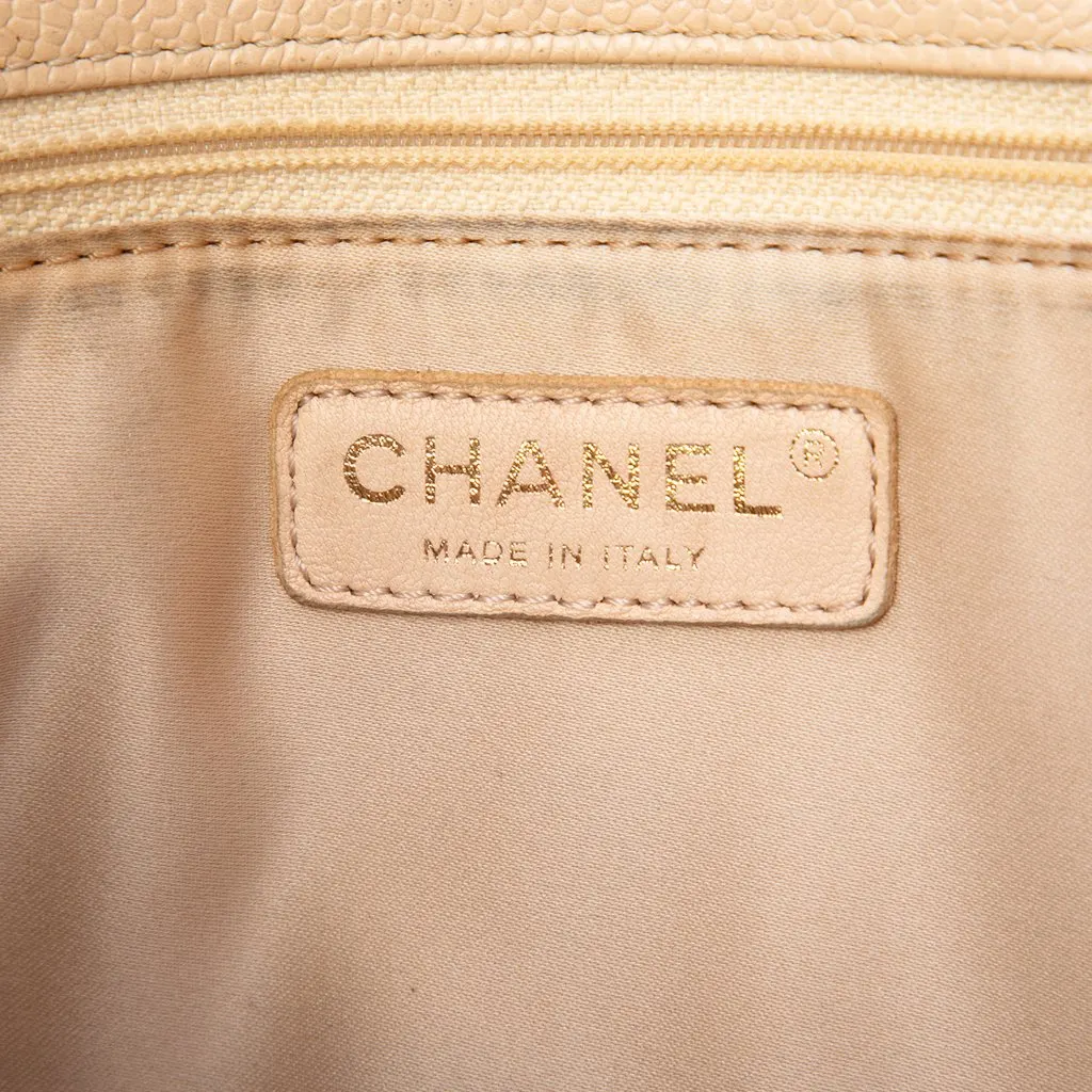Chanel Caviar Grand Shopping Tote Brown Leather Good - Box View