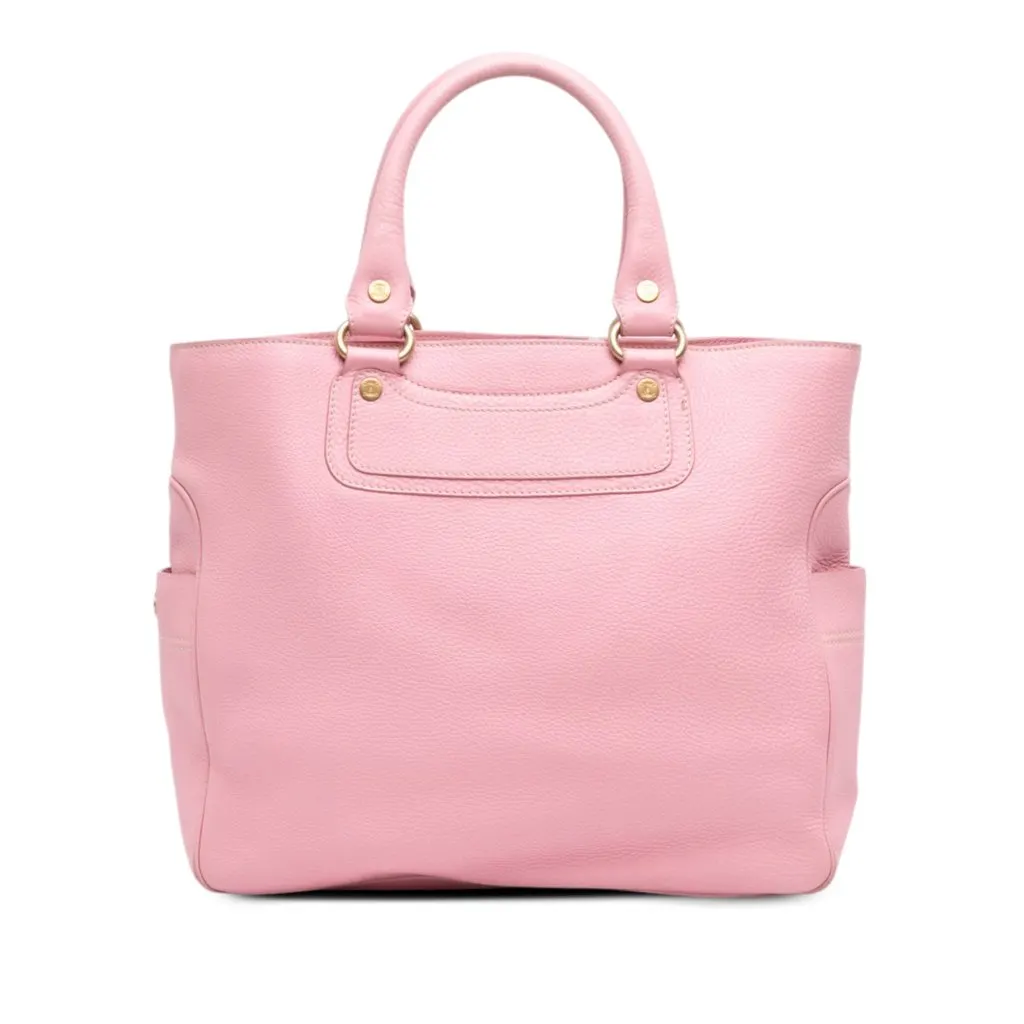 Celine Leather Boogie Tote Pink Leather Good - Front View