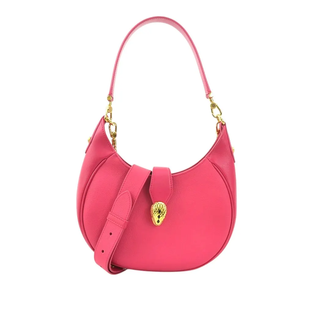 Bvlgari Medium Leather Serpenti Ellipse Satchel Pink Leather Very good - Front View
