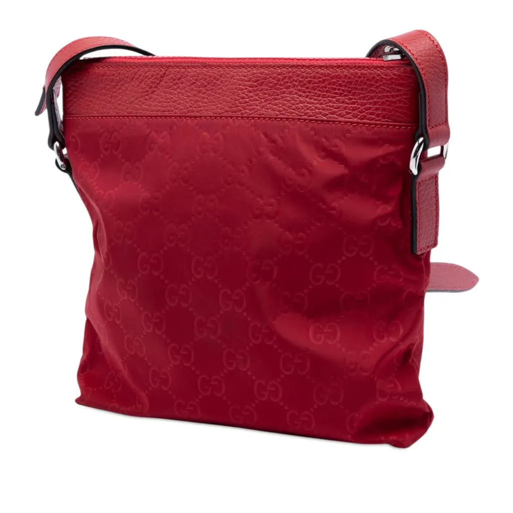 Gucci GG Nylon Crossbody Red Very good - Back View
