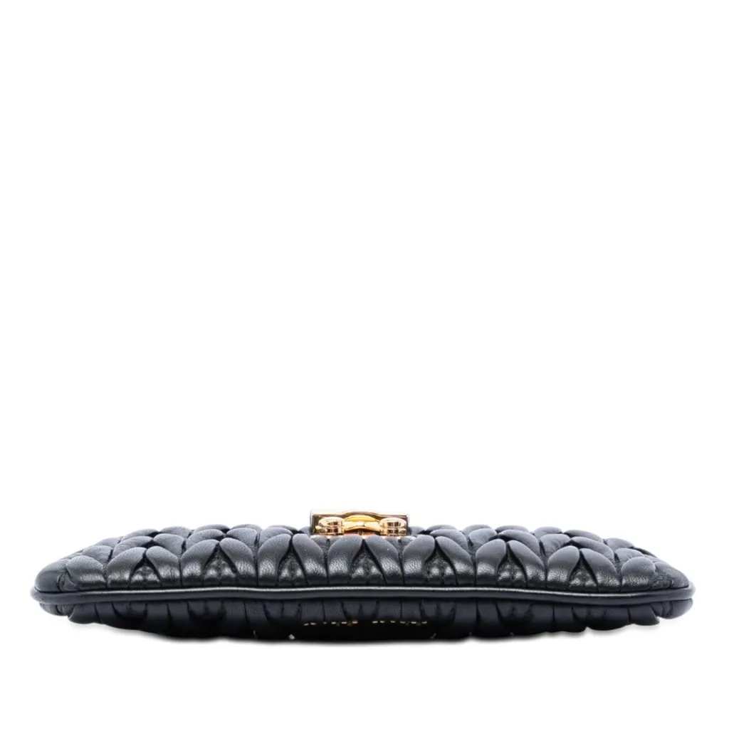 Miu Miu Matelasse Nappa Crystal Clutch on Chain Black Leather Very good - Inside View