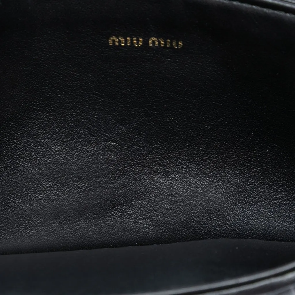 Miu Miu Matelasse Nappa Crystal Clutch on Chain Black Leather Very good - Model View